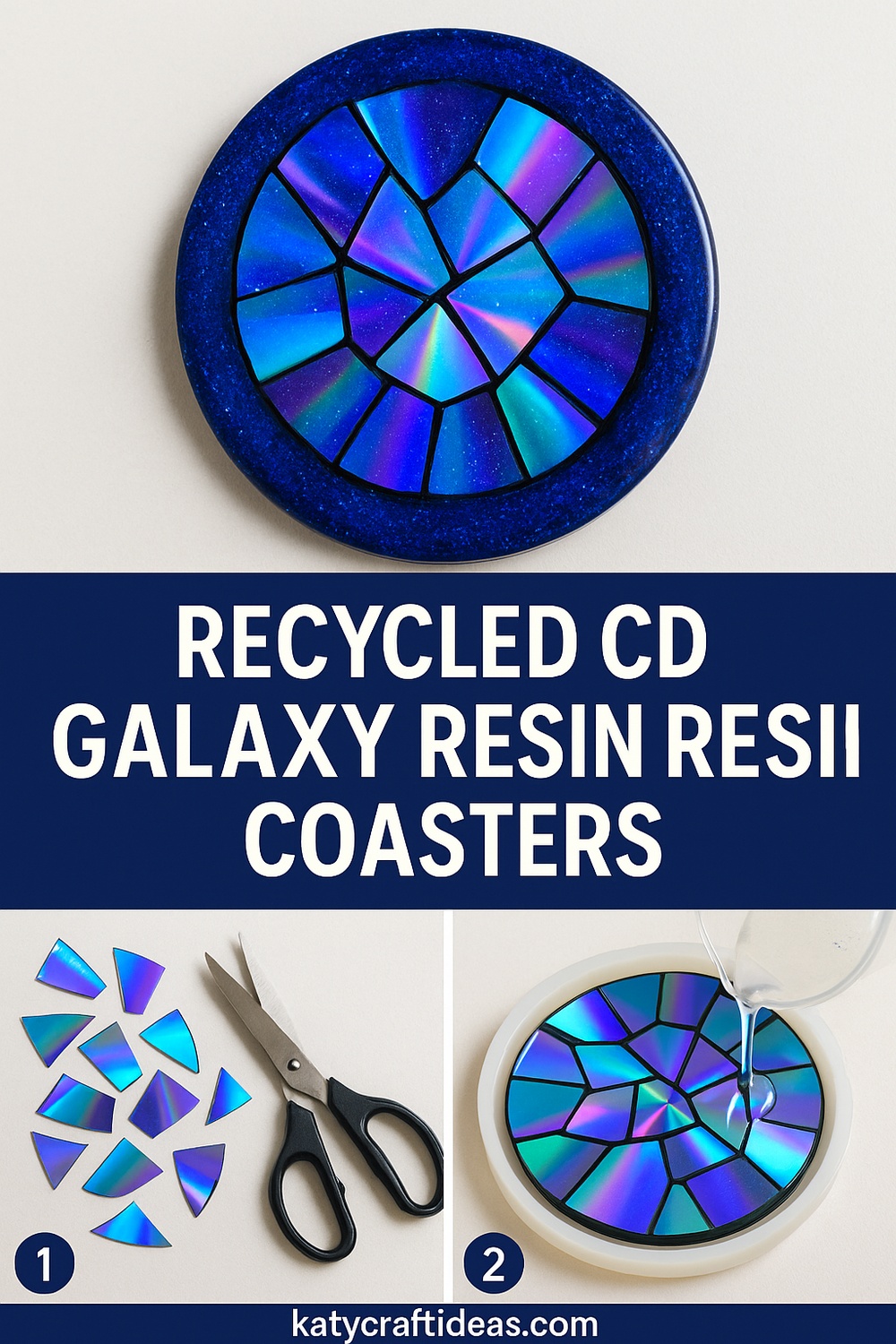 Galaxy Resin CD Coasters