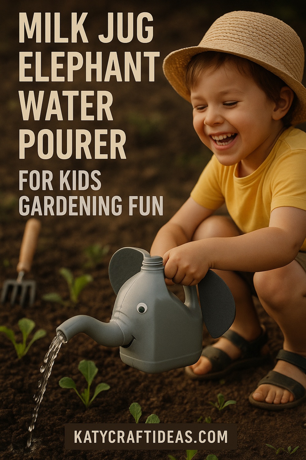 Milk Jug Elephant Water Pourer for Kids Gardening Fun