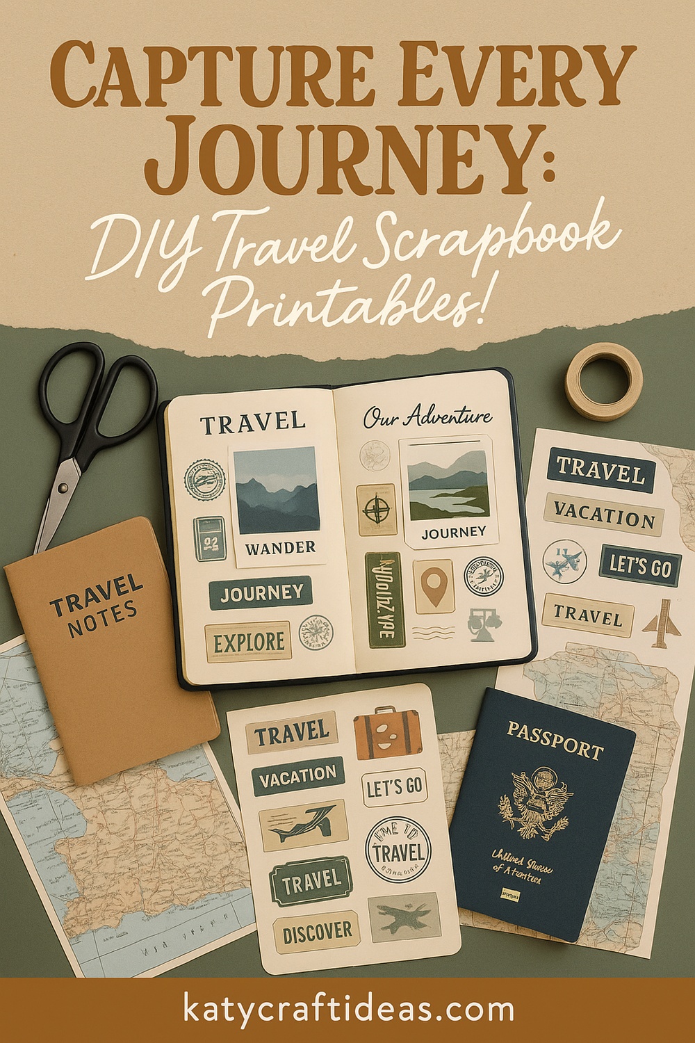 Mini Printable Scrapbook Kit for Travel Journals