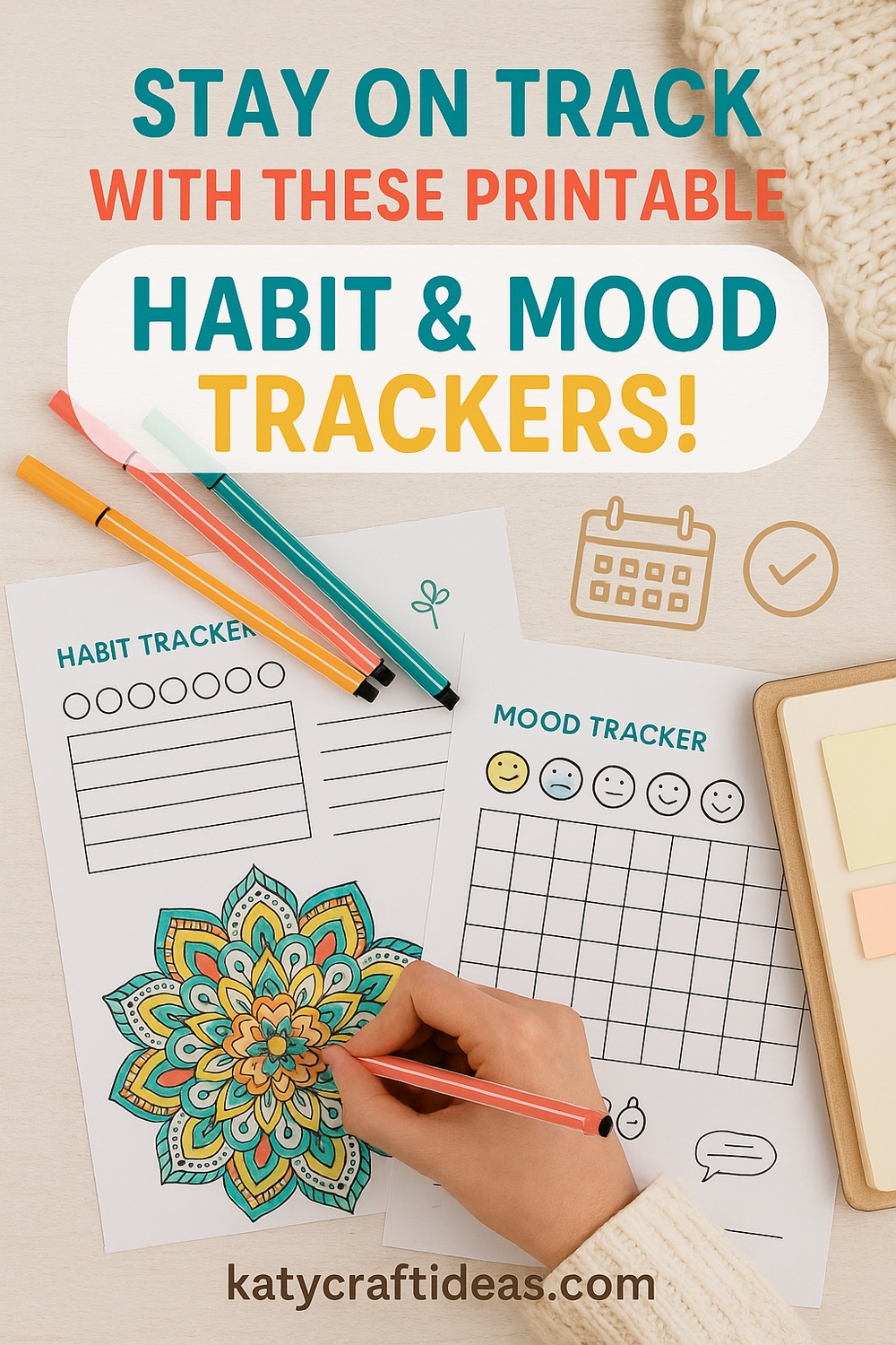 Printable Habit Tracker & Mood Mandala Bundle