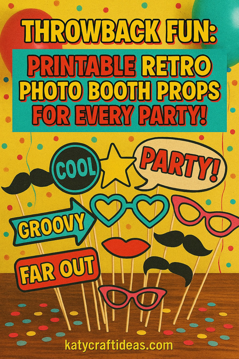 Printable Retro Photo Booth Props