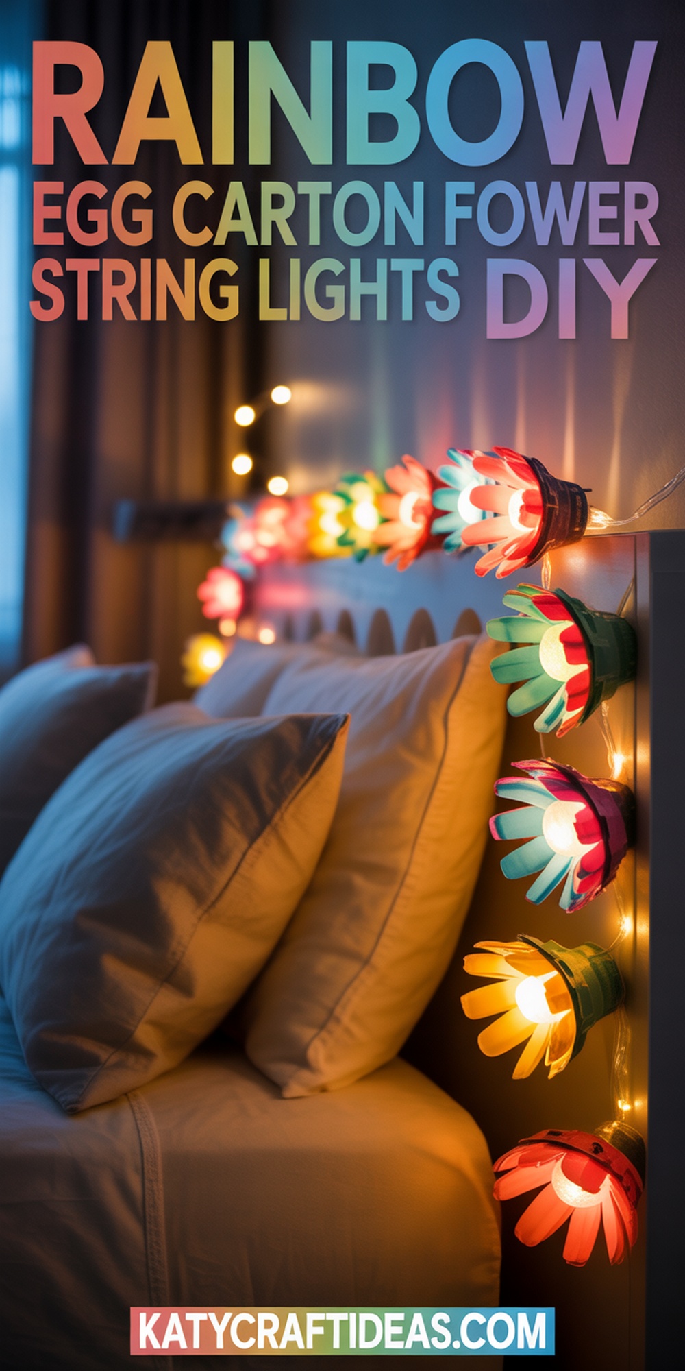 Rainbow Egg Carton Bloom String Lights