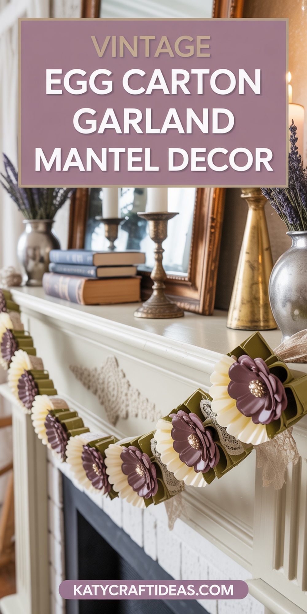Vintage Inspired Faux Floral Mantel Garland