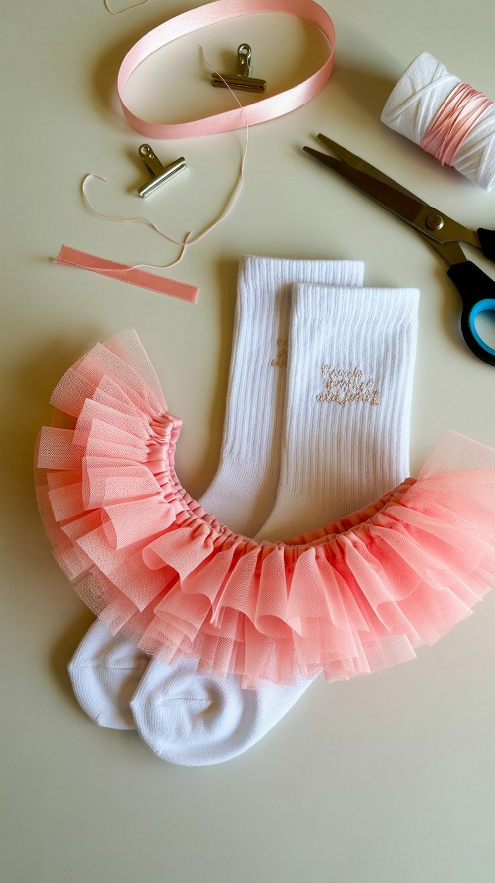 How to Make Ribbon Trim Tutu Socks
