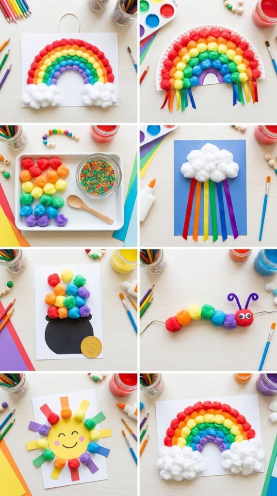 Rainbow Cotton Ball Craft