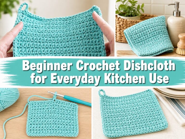 Beginner Crochet Dishcloth for Everyday Kitchen Use s
