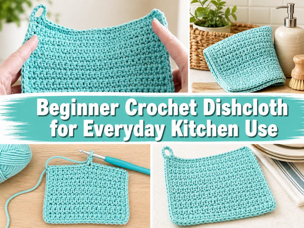 Beginner Crochet Dishcloth for Everyday Kitchen Use s
