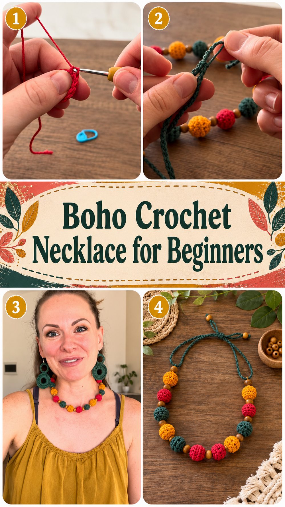 Boho Crochet Necklace for Beginners