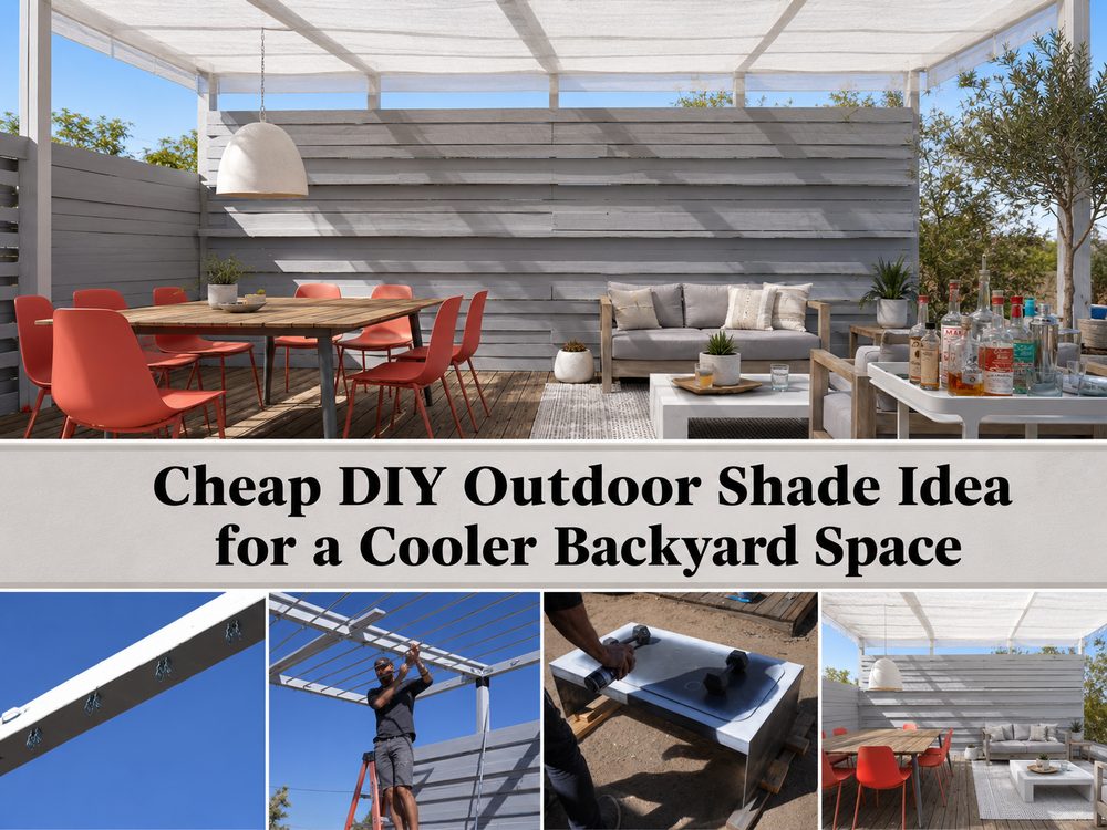 Cheap DIY Outdoor Shade Idea for a Cooler Backyard Space