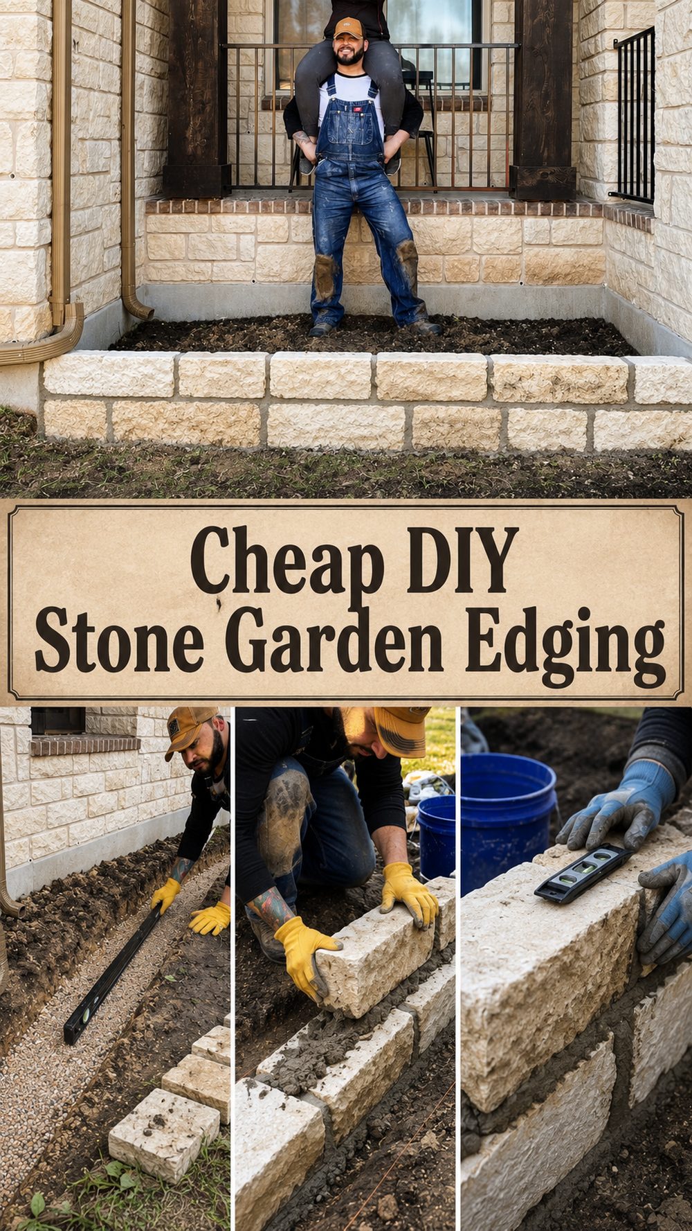 Cheap DIY Stone Garden Edging