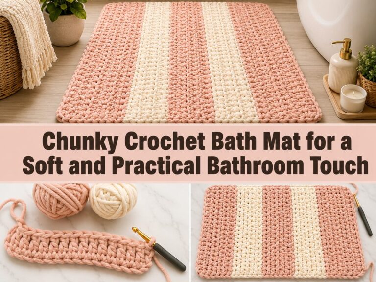 Chunky Crochet Bath Mat for a Soft and Practical Bathroom Touch s