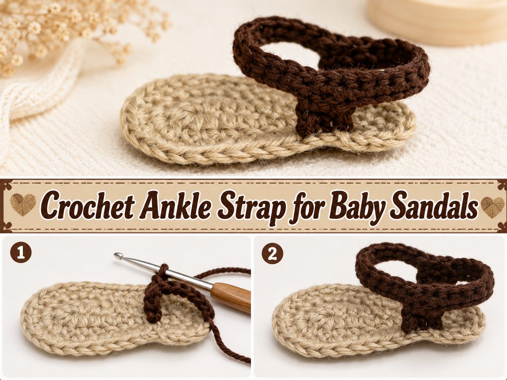 Crochet Ankle Strap for Baby Sandals z