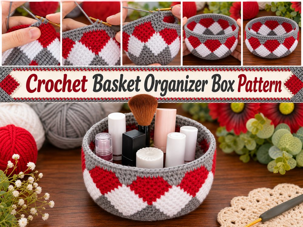 Crochet Basket Organizer Box Pattern a