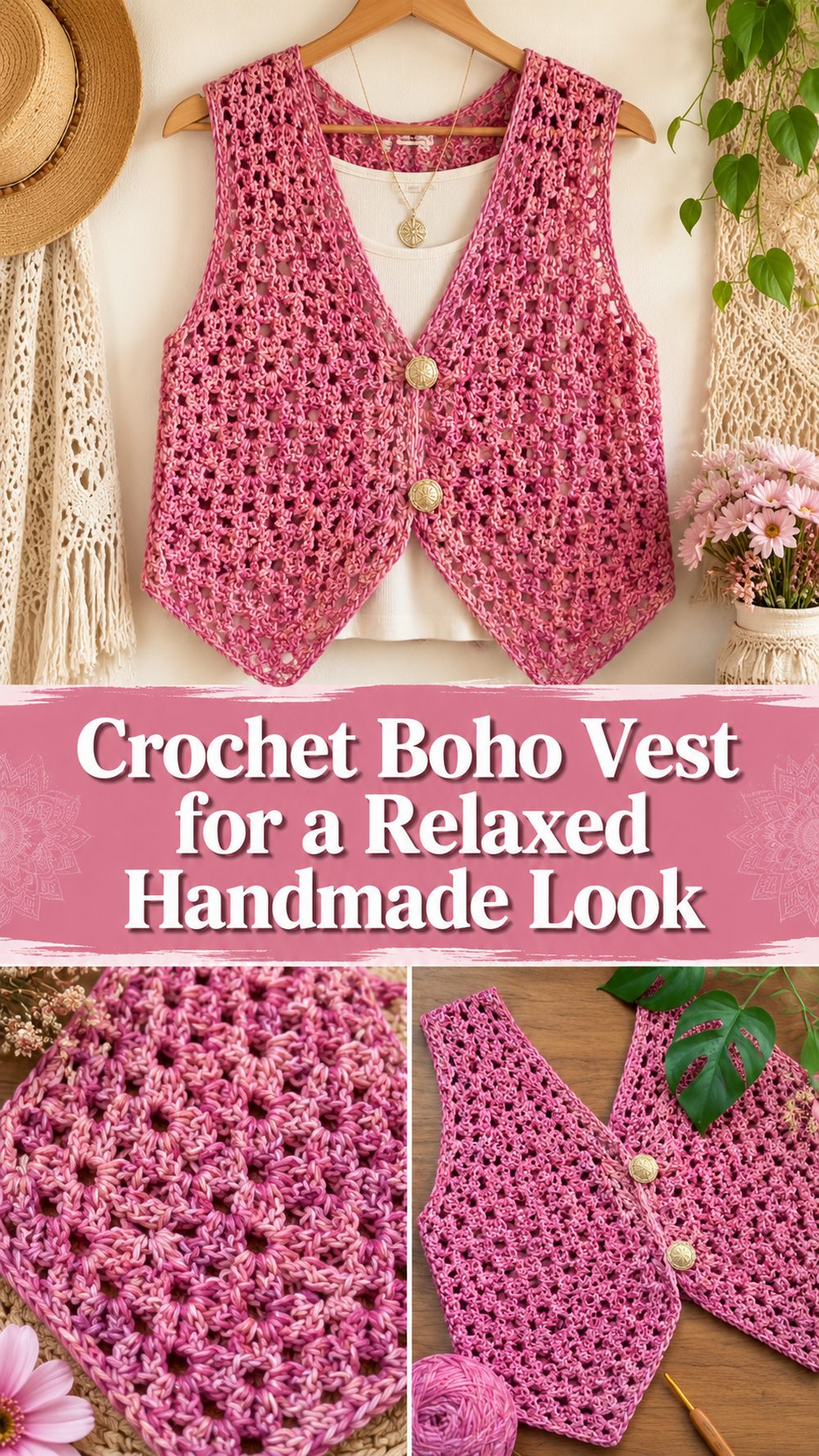 Crochet Boho Vest for a Relaxed Handmade Look