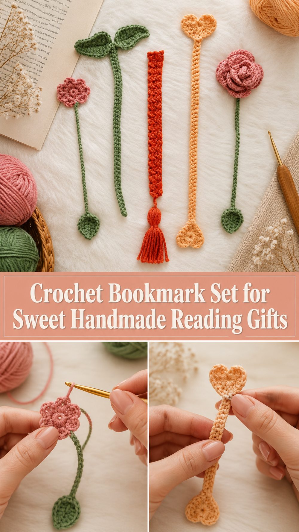 Crochet Bookmark Set for Sweet Handmade Reading Gifts
