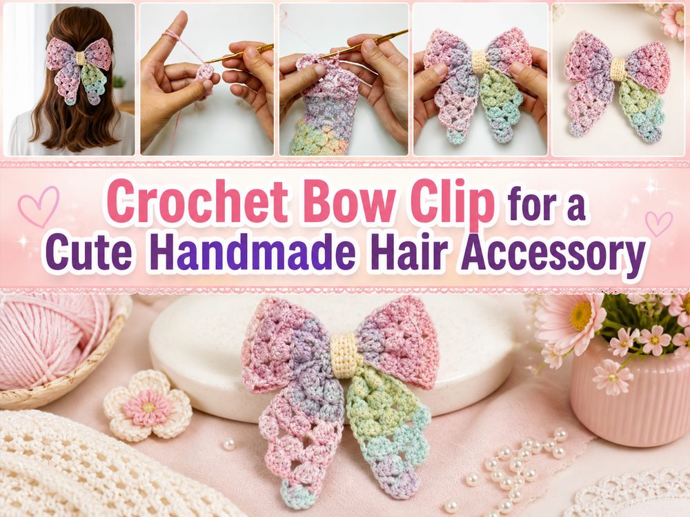 Crochet Bow Clip for a Cute Handmade Hair Accessory s
