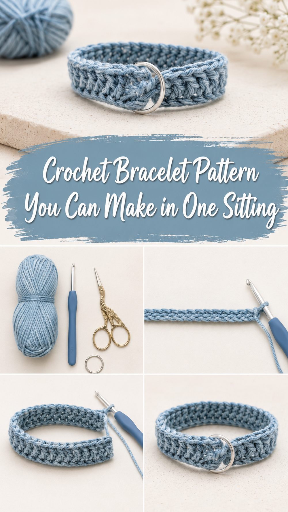 Crochet Bracelet Pattern You Can Make in One Sitting