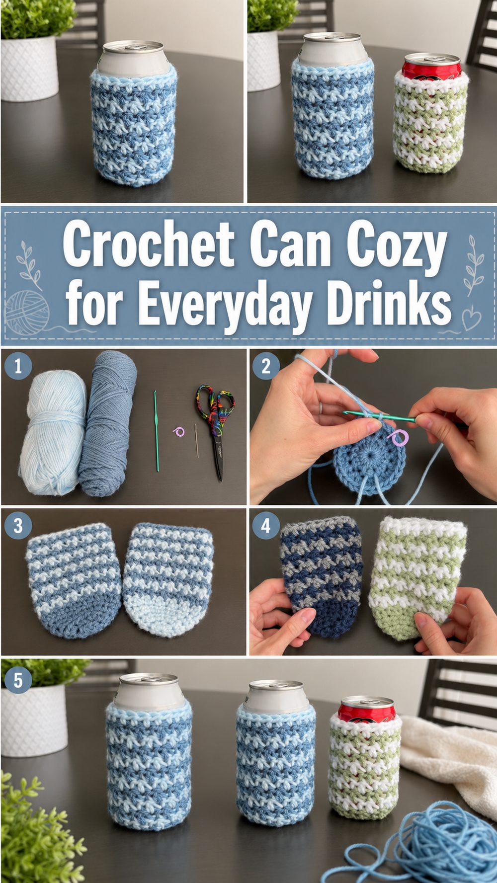 Crochet Can Cozy for Everyday Drinks