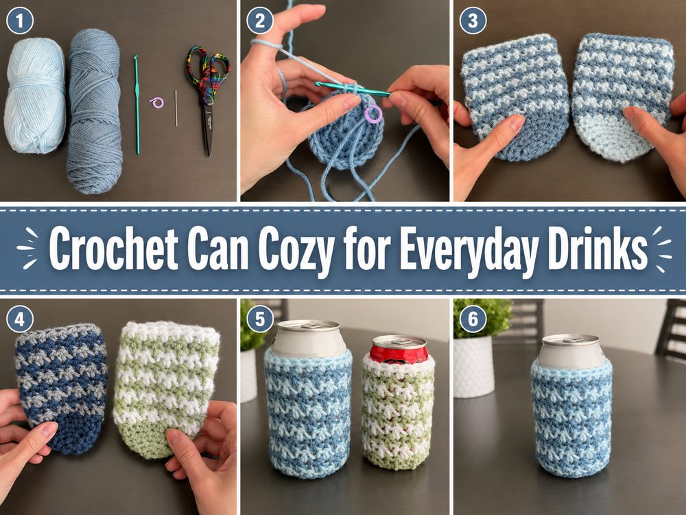 Crochet Can Cozy for Everyday Drinks