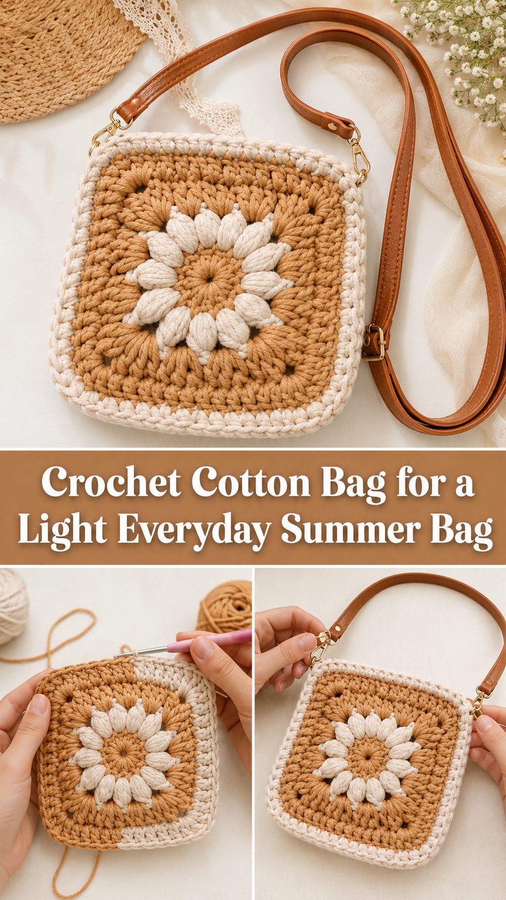 Crochet Cotton Bag for a Light Everyday Summer Bag