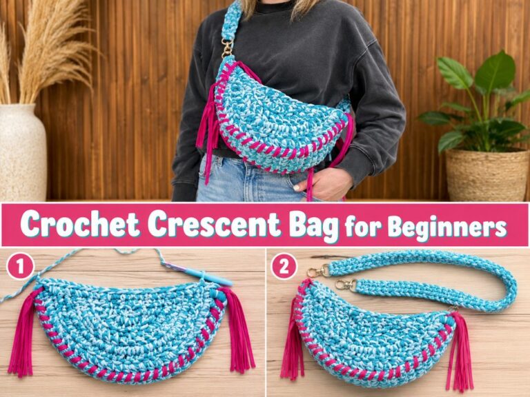 Crochet Crescent Bag for Beginners s