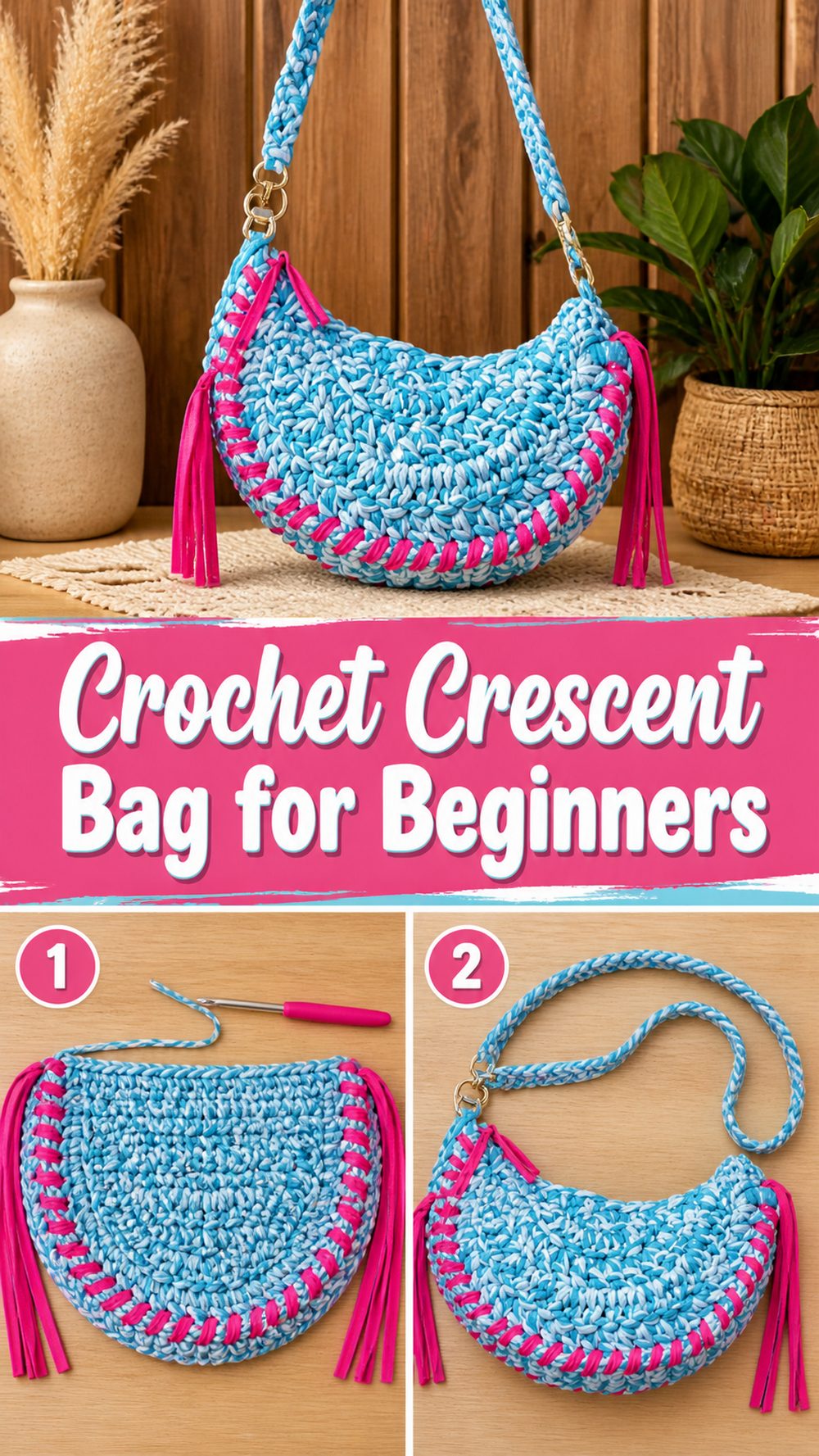 Crochet Crescent Bag for Beginners