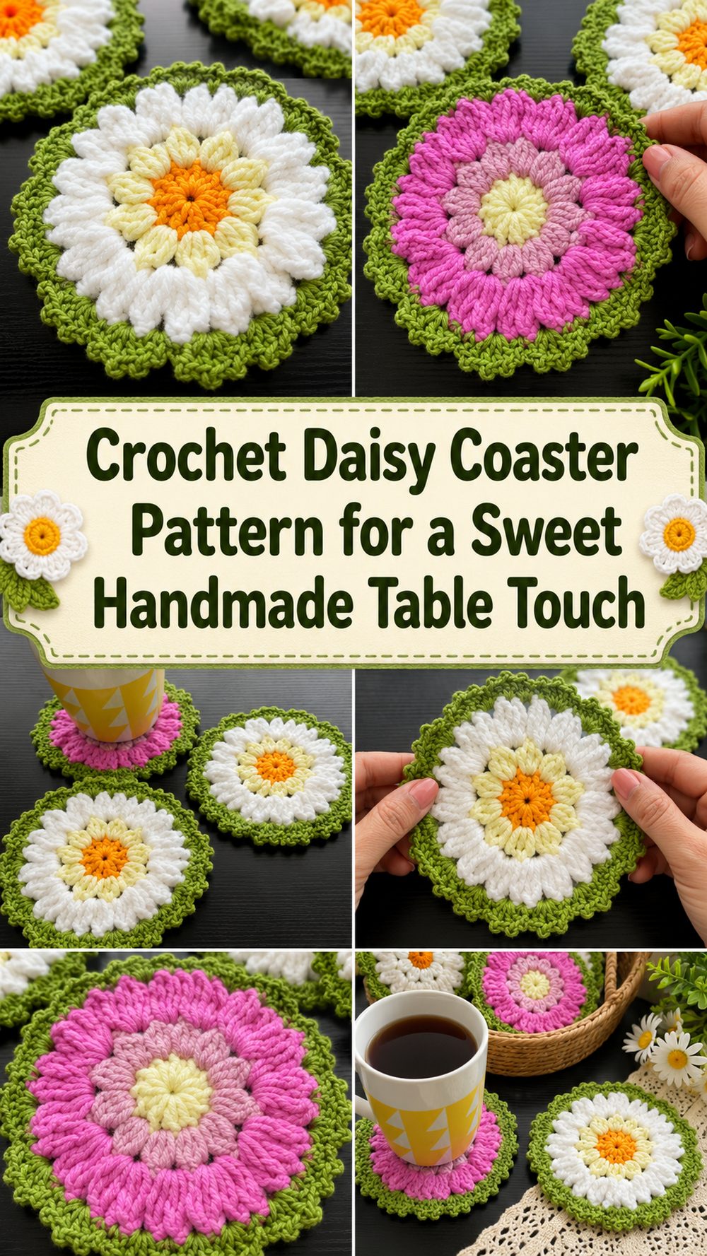 Crochet Daisy Coaster Pattern for a Sweet Handmade Table Touch