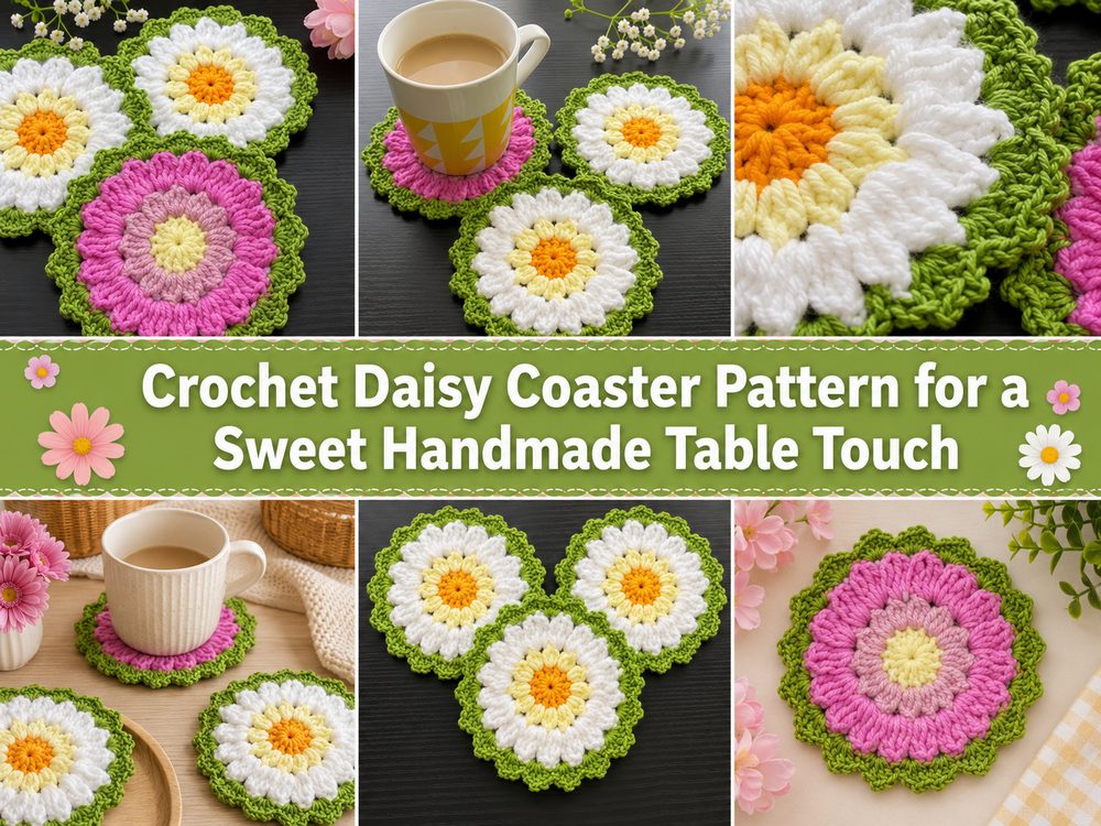 Crochet Daisy Coaster Pattern for a Sweet Handmade Table Touch