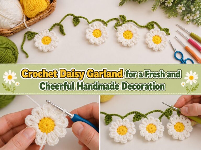 Crochet Daisy Garland for a Fresh and Cheerful Handmade Decoration s