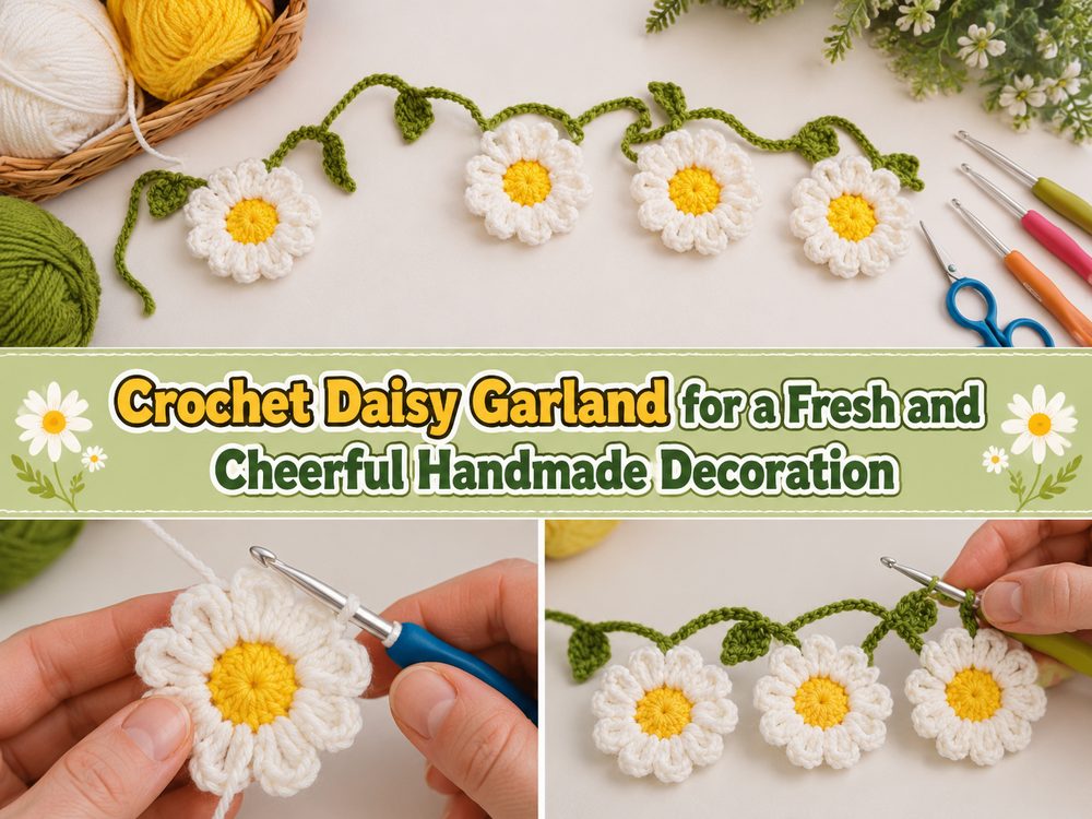 Crochet Daisy Garland for a Fresh and Cheerful Handmade Decoration s