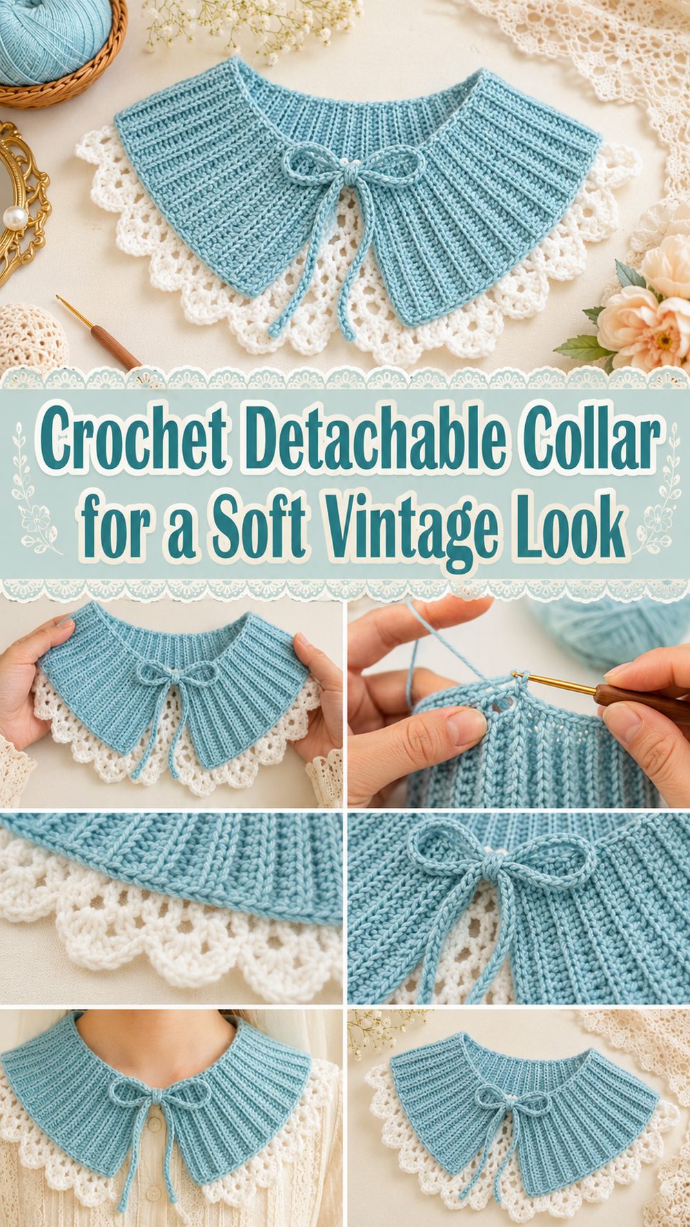 Crochet Detachable Collar for a Soft Vintage Look