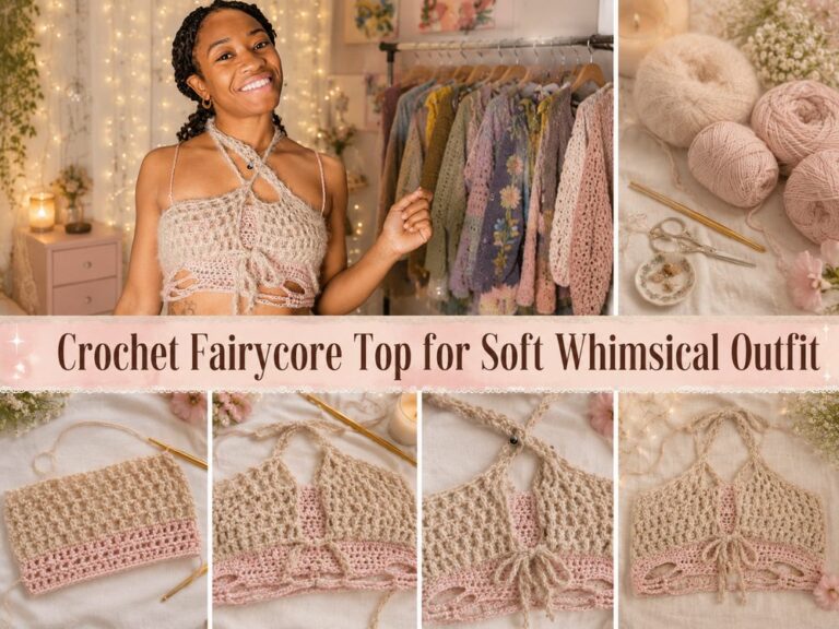 Crochet Fairycore Top for Soft Whimsical Outfit x