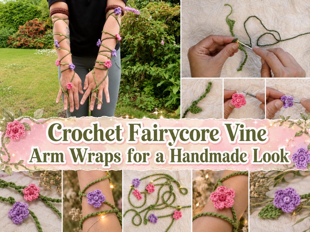 Crochet Fairycore Vine Arm Wraps for a Handmade Look
