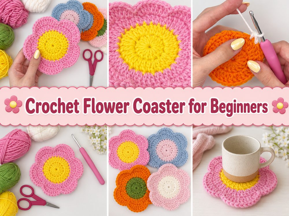 Crochet Flower Coaster for Beginners