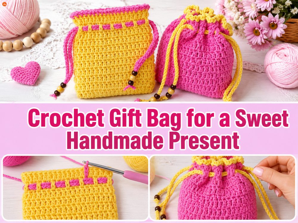Crochet Gift Bag for a Sweet Handmade Present a