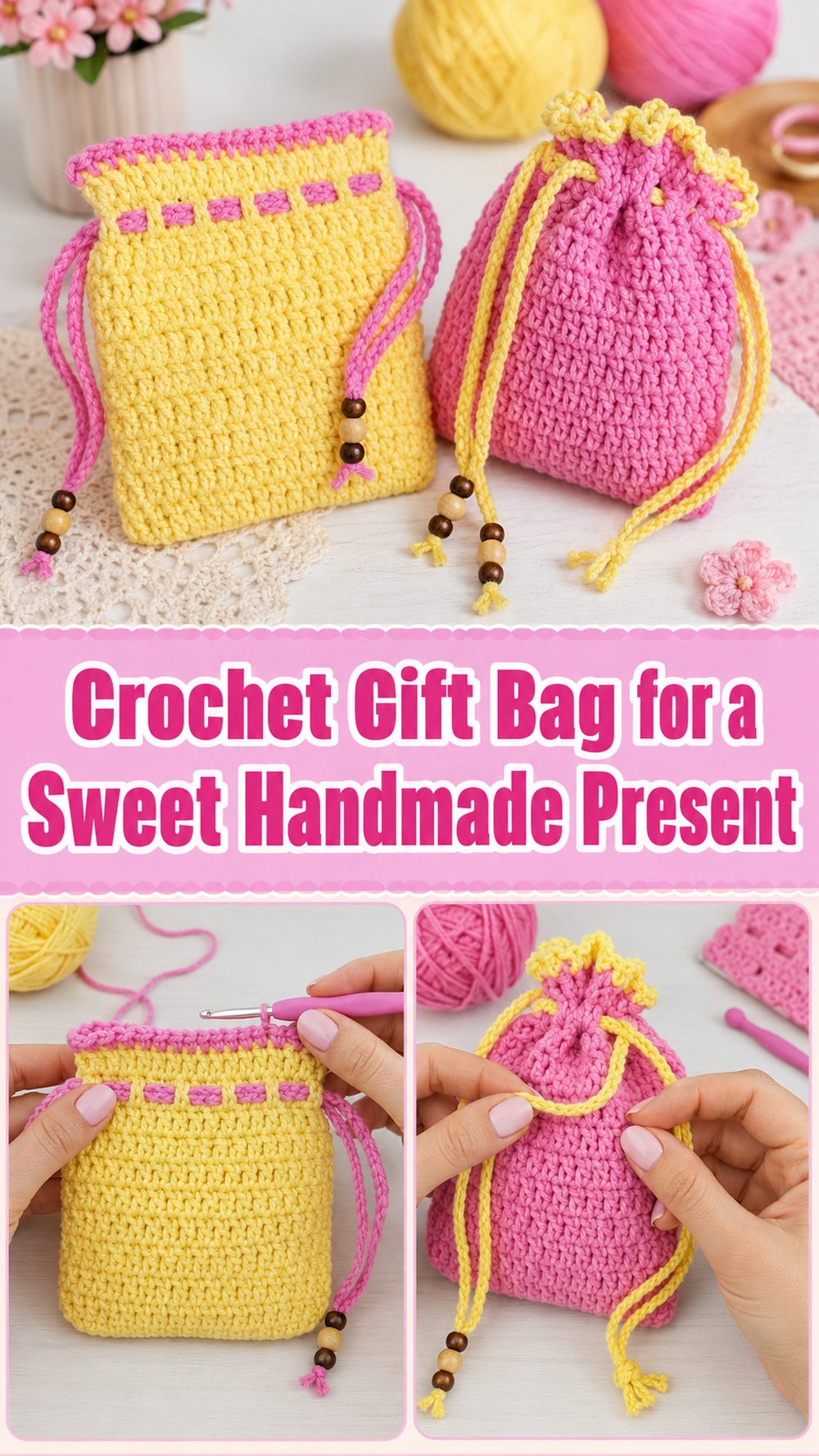 Crochet Gift Bag for a Sweet Handmade Present