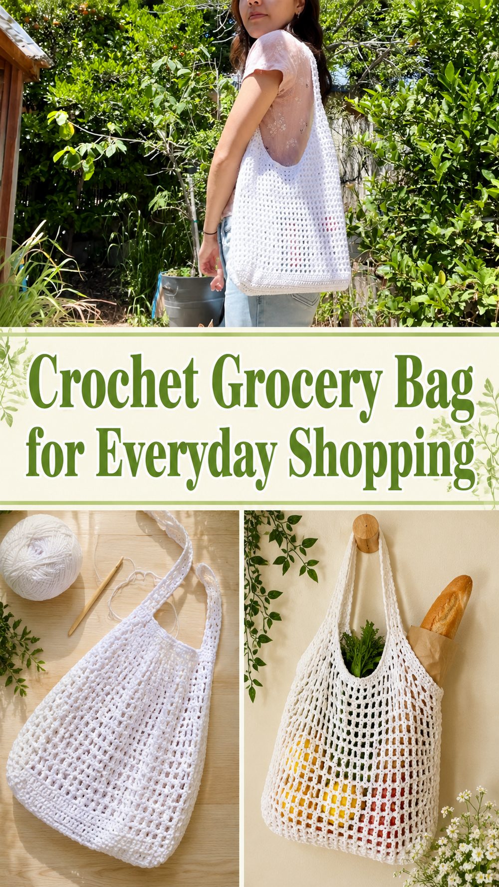 Crochet Grocery Bag for Everyday Shopping