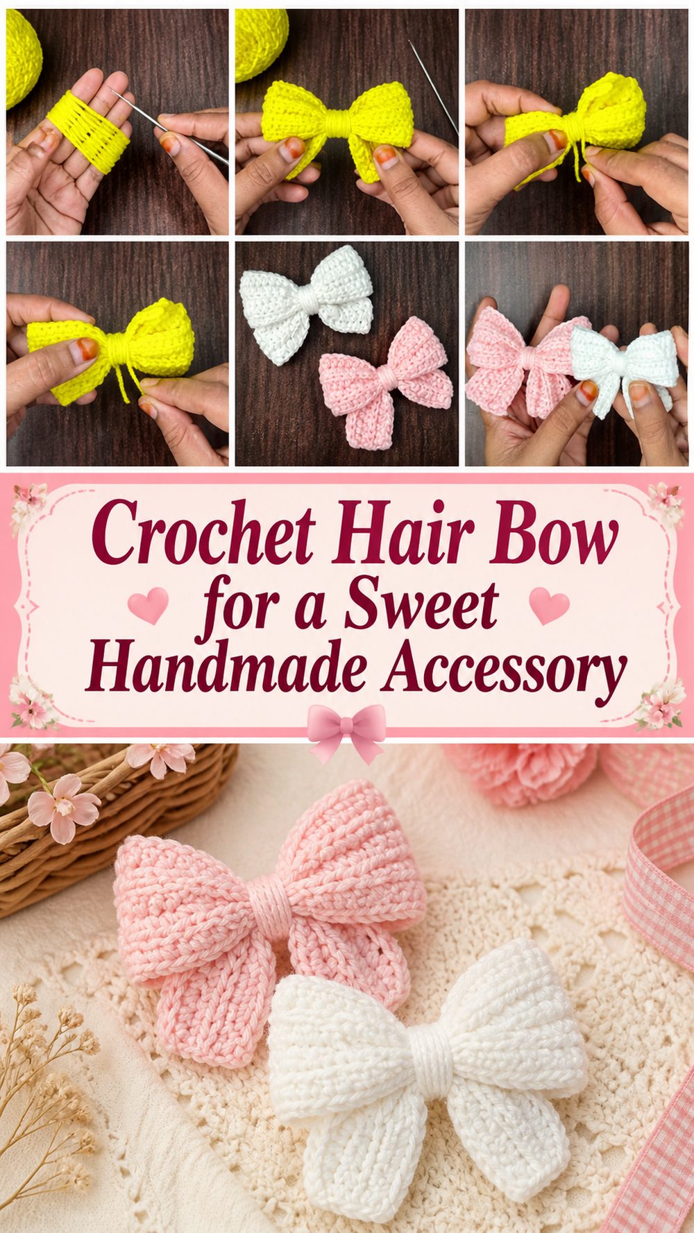 Crochet Hair Bow for a Sweet Handmade Accessory