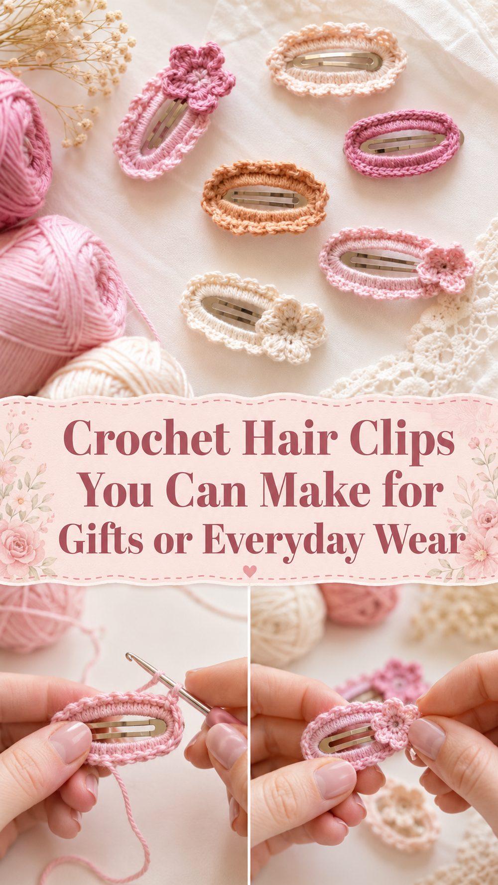 Crochet Hair Clips You Can Make for Gifts or Everyday Wear
