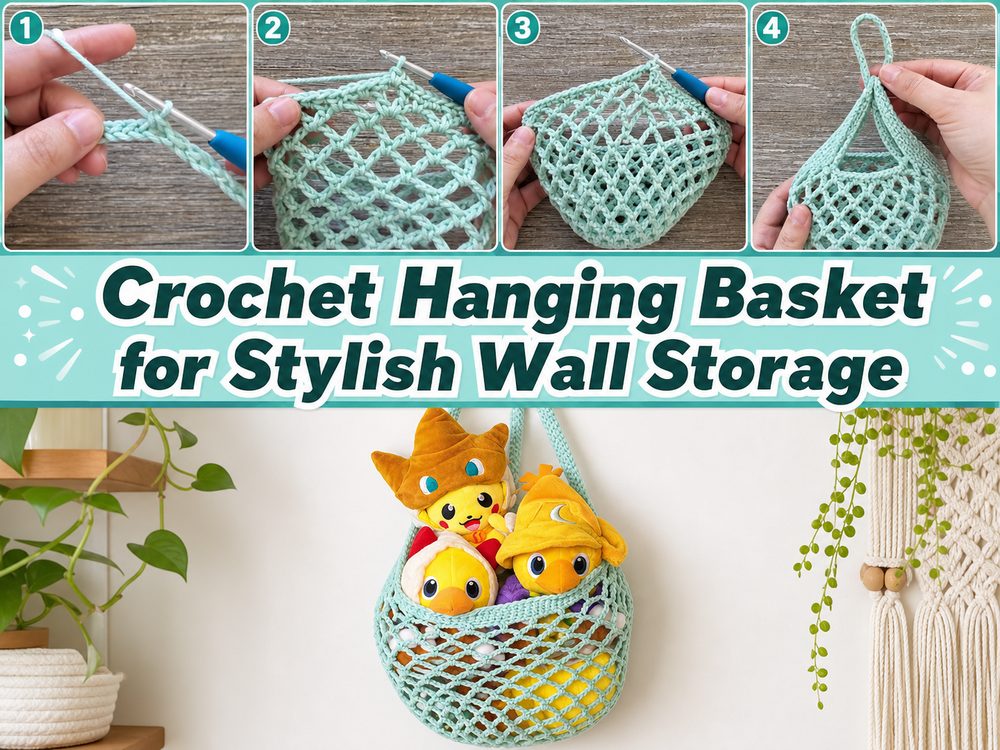 Crochet Hanging Basket for Stylish Wall Storage s