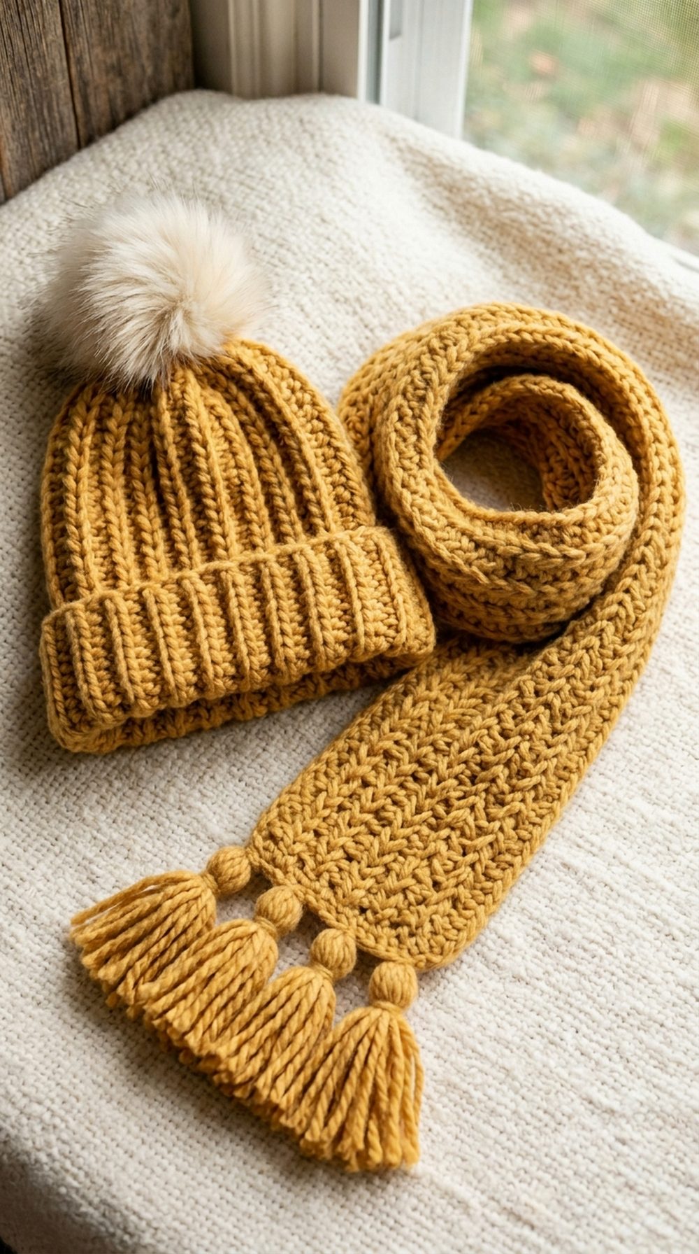 Crochet Hat and Scarf Set