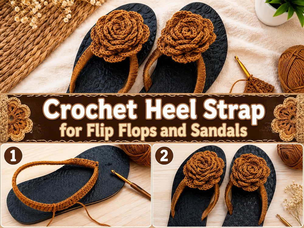 Crochet Heel Strap for Flip Flops and Sandals z