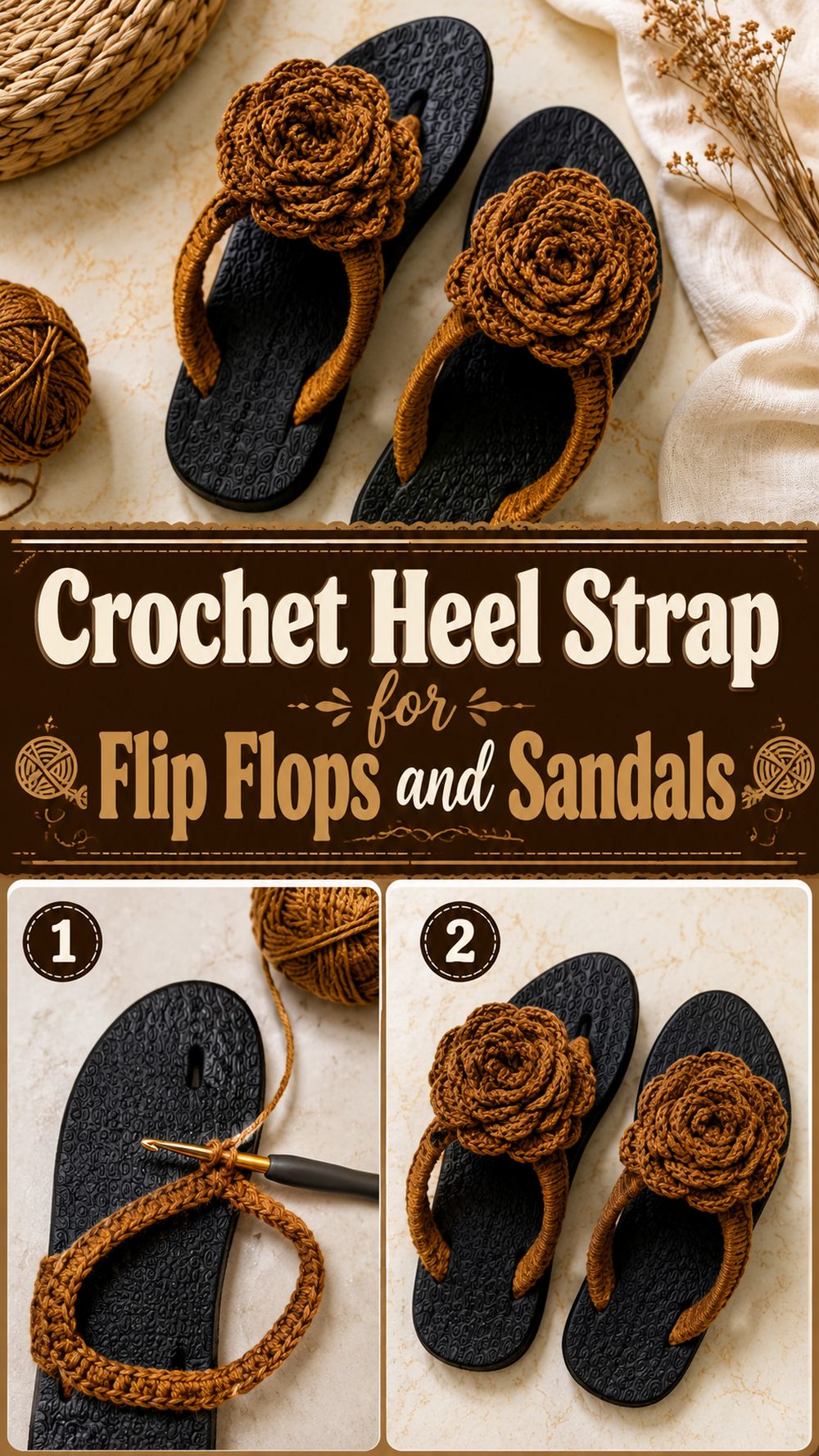 Crochet Heel Strap for Flip Flops and Sandals