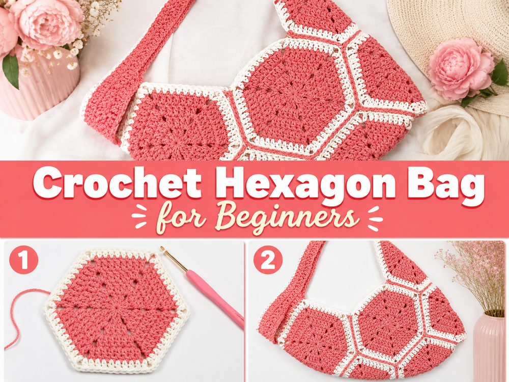 Crochet Hexagon Bag for Beginners - Katy Craft Ideas