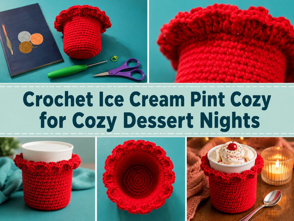 Crochet Ice Cream Pint Cozy for Cozy Dessert Nights