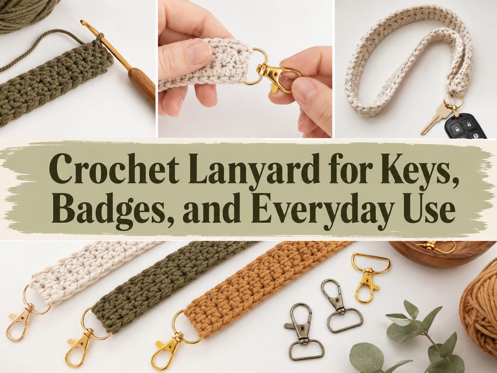 Crochet Lanyard for Keys, Badges, and Everyday Use s