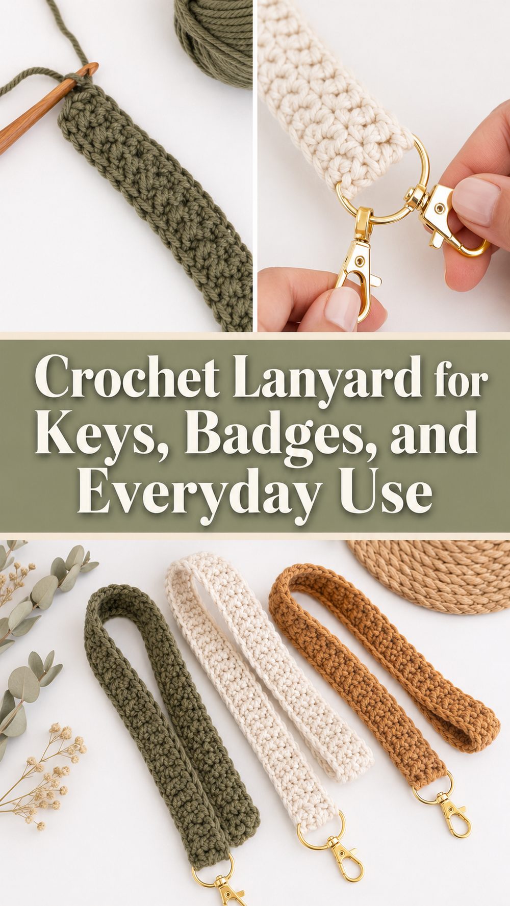 Crochet Lanyard for Keys, Badges, and Everyday Use