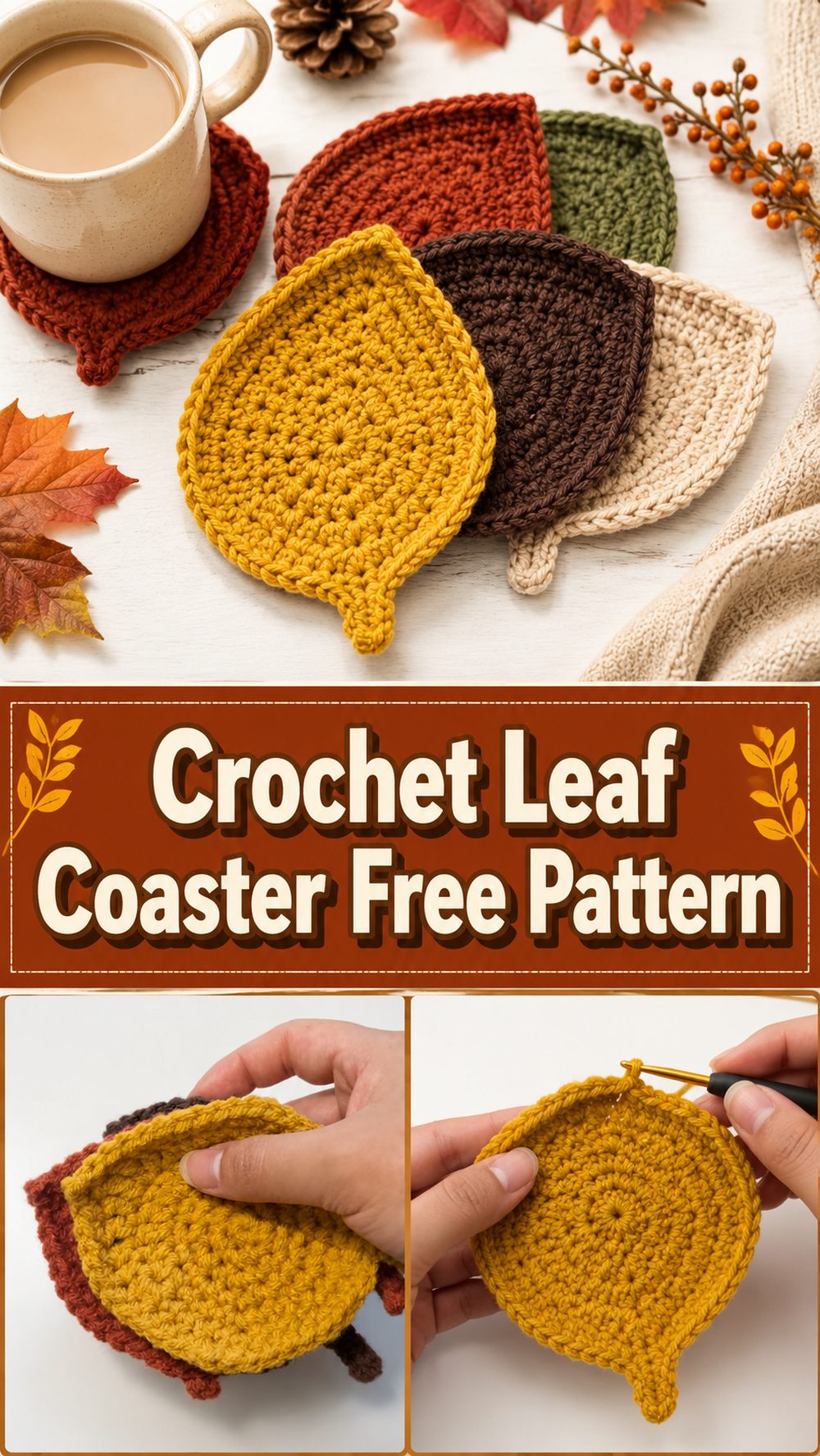 Crochet Leaf Coaster Free Pattern