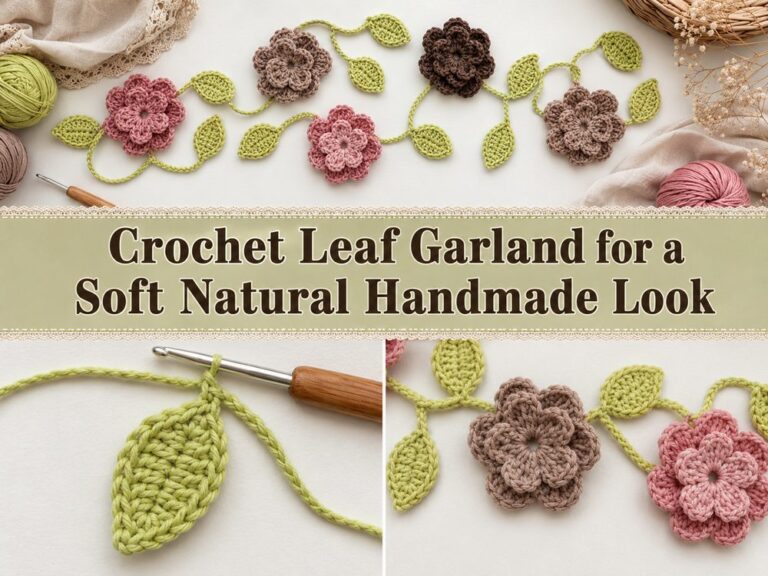 Crochet Leaf Garland for a Soft Natural Handmade Look a