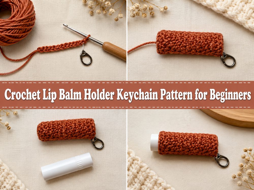 Crochet Lip Balm Holder Keychain Pattern for Beginners